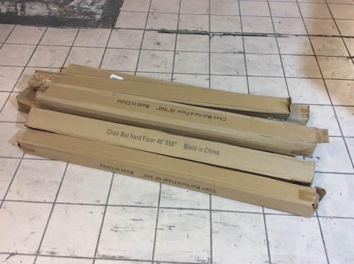 Lot of (7) Office Marshal PVC Chair Mats for Hard Floors - 48" x 60". Appear New - Lot 623