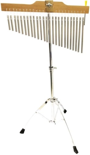 Luvay 25-Bar Chimes Percussion Instrument with Mounting Stand and Stick - Appears New in Damaged Box  - Lot 625