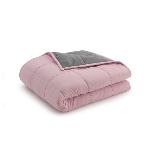 Ella Jayne Super Soft Weighted Anti-Anxiety Blanket, 15lb, Pink/Grey, 48" x 72" - Appears New  - Lot 626