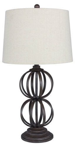 Metal Table Lamp in Bronze Finish, 16 Dia. X 31 in. H - Appears New  - Lot 665