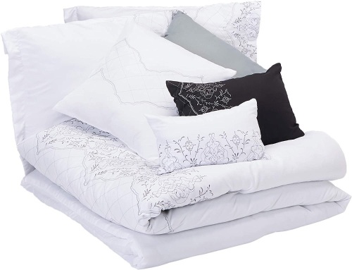 Chic Home Grace 8-Piece Comforter Set, Queen, White. Appears New - Lot 672