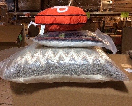 Lot of (3) Various Decorative Throw Pillows, See Pics for Details - Appear New  - Lot 678