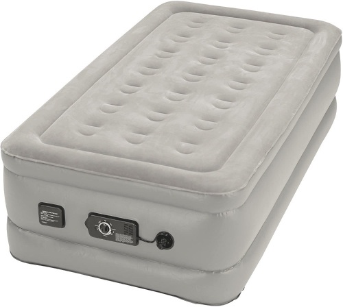 Insta-Bed Raised Air Mattress with Never Flat Pump, Twin. Appears New. Damaged Box - Lot 712