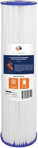 Lot of (4) Aquaboon 5 Micron 20" Big Blue Pleated Sediment Water Filter Replacement Cartridges - Appear New - Lot 733