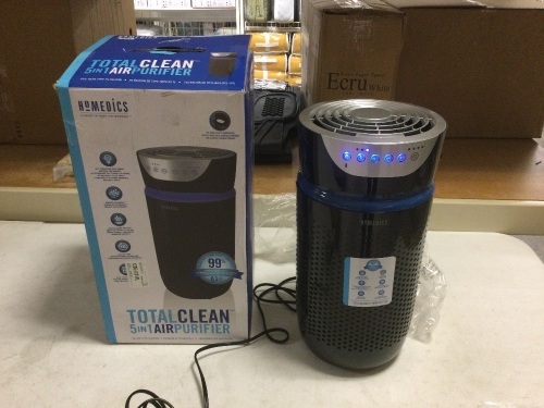 Homedics TotalClean 5-in-1 UV Small Room Air Purifier. Powers Up and Appears to be in Good Working Condition. Like New E-Commerce Return - Lot 737