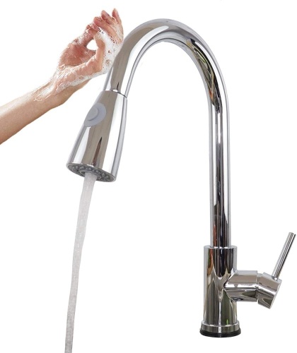 Stainless Steel Smart Touch Sensor Faucet with Pull Down Sprayer  - Lot 1085
