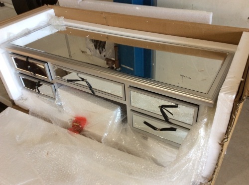 Mirrored 5 Drawer Vanity Make-Up Desk  - Lot 351