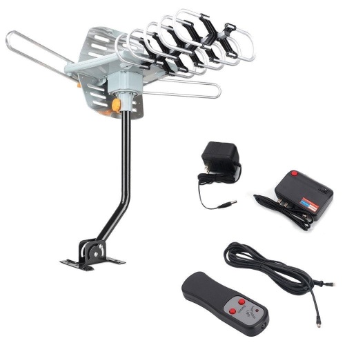 Leadzm TA-102P Outdoor Amplified Antenna Digital HD TV UHF/VHF/FM + Pole  - Lot 381