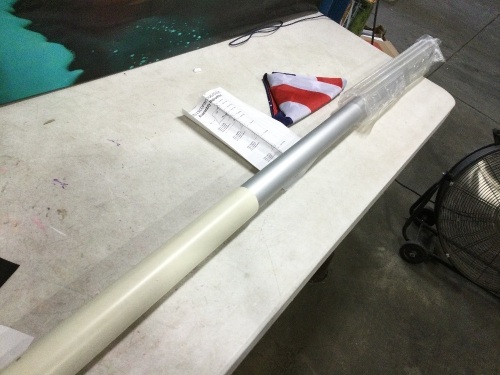 AkTop 25FT Telescoping Flag Pole for 2 Flags - Lot 849