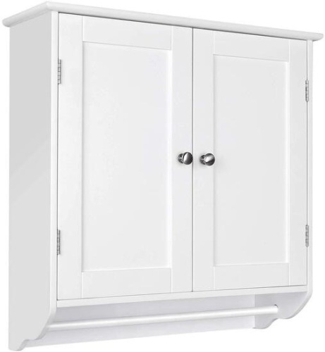 Homfa Bathroom Wall Cabinet with Adjustable Shelf, Towel Bar - Lot 1131