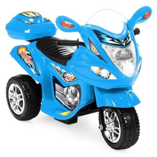 6V Kids Battery Powered 3-Wheel Motorcycle Ride On Toy w/ LED Lights, Music, Horn, Storage  - Lot 670