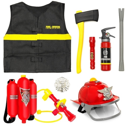 10-Piece Pretend Toy Firefighter Playset  - Lot 618