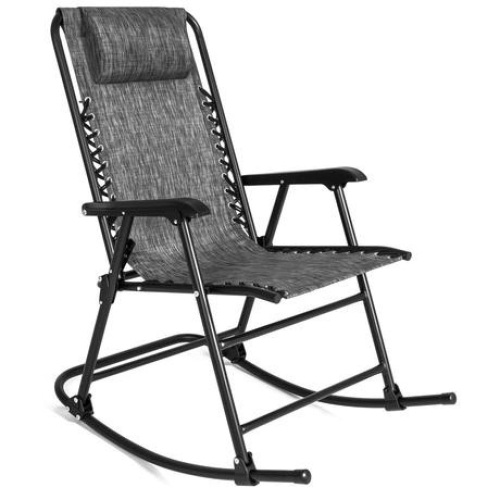 Foldable Zero Gravity Patio Rocking Lounge Chair  - Lot 876
