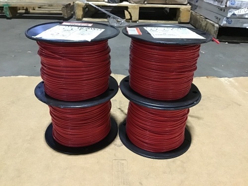 Lot of (4) TFFN Red Copper Wire, 16 AWG, 500' Spools  - Lot 794