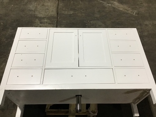 ARIEL Cambridge 48" Single Solid Wood Bathroom Vanity Base Cabinet with 2 Soft-Closing Doors, 9 Self-Closing Drawers - Water Damage in Drawers, Missing Hardware - Lot 448