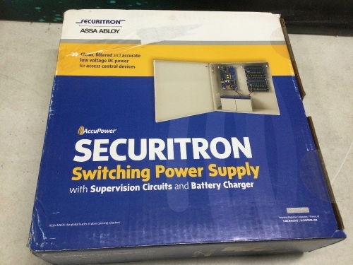 Securitron AQD3-1R Series Power Supply, 3 Ampere/12V DC or 1.5 Amp/24V DC  - Lot 520