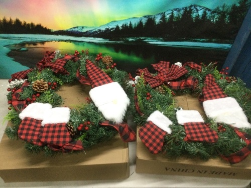 Lot of (2) Holiday Wreaths - Lot 759