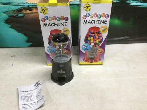 Lot of (2) 9" Black Gumball Machines - Lot 820