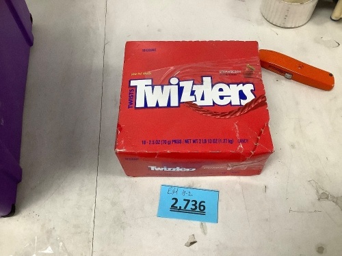Box Of Strawberry Twizzlers 18 Count  - Lot 2736