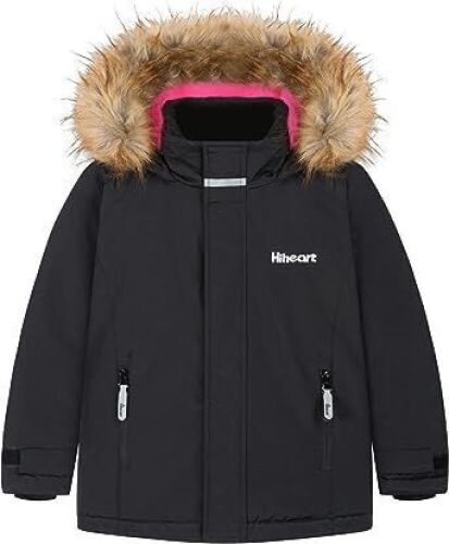 Hiheart Girls Hooded Waterproof Ski Coat with Faux Fur Trim Hood, 5T - Lot 210
