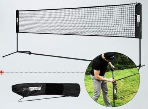 Vivohome Portable 17 ft. H Adjustable Outdoor Badminton Net Set with Stand and Carry Bag - Lot 231