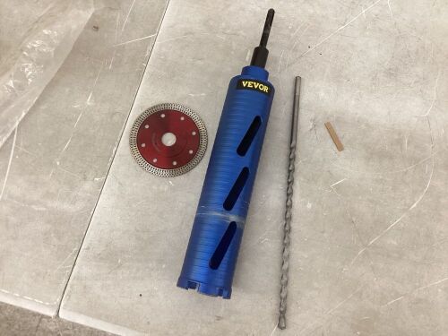 VEVOR 2.5" Diameter 5/8"-11 Threaded 9.5" Depth Diamond Dry Coring Bore Tool with a Pilot Bit & 4.5" Blade - Lot 724