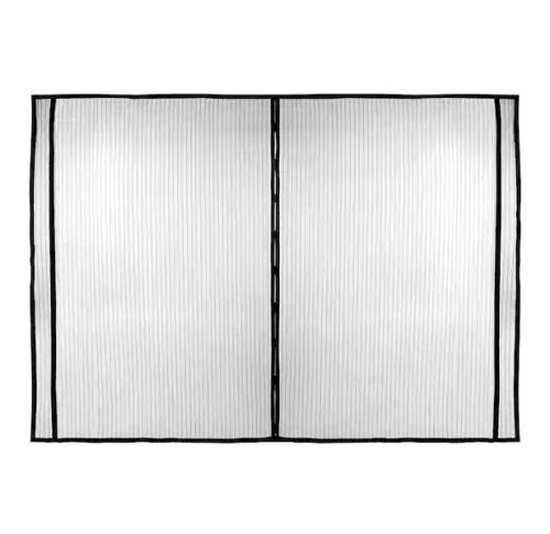 Magic Mesh 110 in. x 87 in. Bi-Parting Black Plastic Garage Magnetic Screen Door - Lot 731