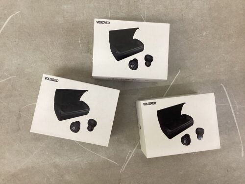Lot of (3) Vouzred Wireless Earbuds  - Lot 738