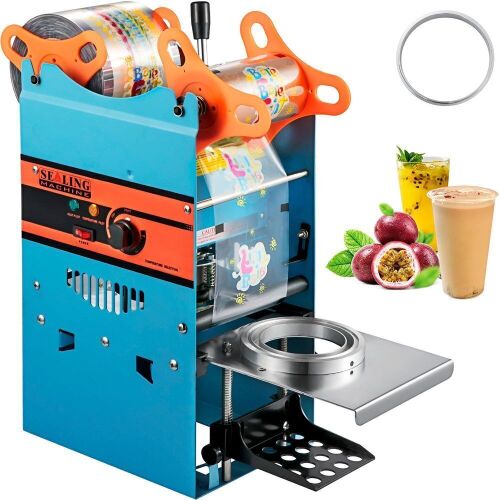VEVOR Manual Tea Cup Sealer Machine, 300-500 Cup/h, 90/95mm Cup Diameter  - Lot 748