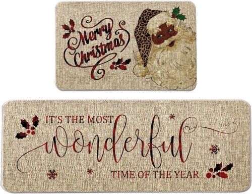 Christmas Kitchen Rugs, 17" x 27" & 17" x 47"  - Lot 479