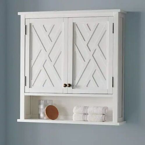 Alaterre Furniture Coventry 27 in. W Wall Cabinet with Two Doors and Open Shelf in White - Lot 84