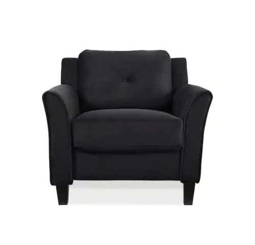 Lifestyle Solutions Harvard Black Microfiber with Curved Arm Chair - Lot 57