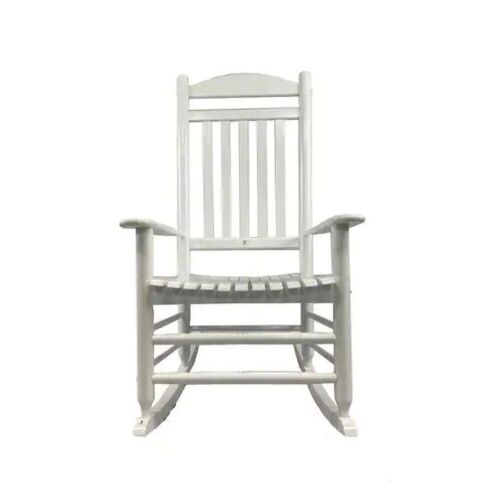 Hampton Bay Patio White Wood Outdoor Rocking Chair - Lot 90