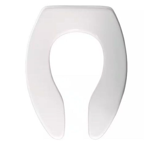 Church Self-Sustaining Elongated Open Front Commercial Plastic Toilet Seat in White - Lot 299