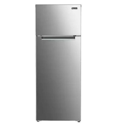 Magic Chef 7.3 cu. ft. 2-Door Mini Fridge in Platinum Steel with Freezer - Dented  - Lot 48