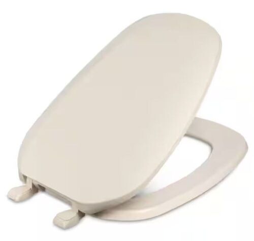 CENTOCO Eljer Emblem Elongated Square Closed Front Toilet Seat in Natural - Lot 156
