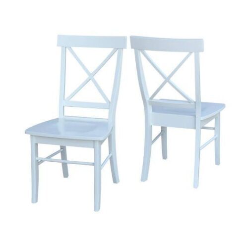Alexa Pure White Wood X-Back Chair, Set of 2 - Lot 509