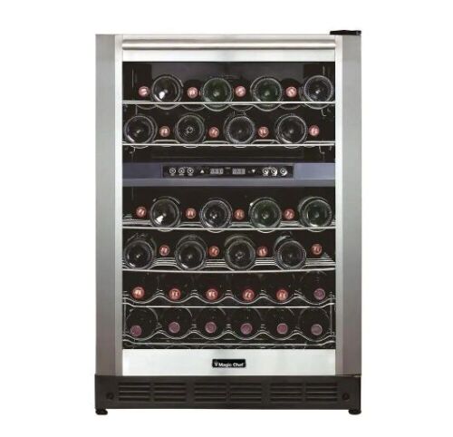 Magic Chef 44 Bottle Dual Zone Wine Cooler in Stainless Steel - Dented - Lot 26