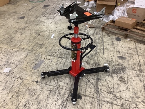 VEVOR Transmission Jack,1/2Ton/1100lbs Capacity Hydraulic Telescopic Transmission Jack, 2-Stage Floor Jack Stand with Foot Pedal, 360° Swivel Wheel, Garage/ Shop Lift Hoist. - Lot 56