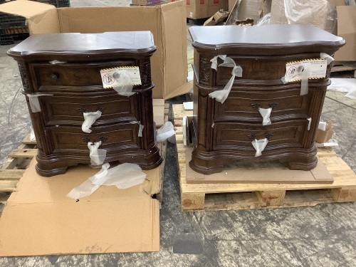 Lot of (2) Steve Silver Royale Cherry Nightstands. New with Damage - Lot 52