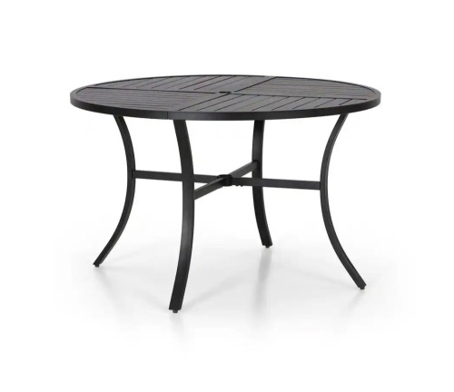 PHI VILLA 42 in. Black Round Metal Outdoor Dining Table - Lot 20