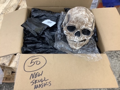 Lot of (50) Skull Masks with Hinged Jaw, Adult Size - Lot 527