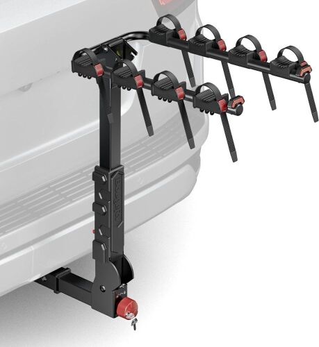 BougeRV Hitch Bike Rack 1.0 Locking Feature Easy Assembly with 2'' Hitch Receiver, 165LB Capacity - Lot 541