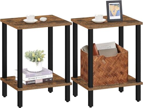 TUTOTAK 2-Tier End Table for Small Space, Set of 2  - Lot 557