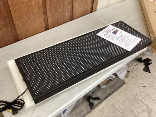 LED Scrolling Sign Wifi P10 Full RGB Color 40" x 14" - For Parts or Repair, Doesn't Power On  - Lot 495