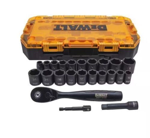 DEWALT 3/8 in. Drive Combination Deep Impact Socket Set with Ratchet, 23-Piece  - Lot 513