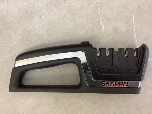 Sharpal 5-in-1 Chef Knife & Scissors Sharpener for Straight & Serrated Knives, Repair and Hone Euro/American & Asian Knife  - Lot 590