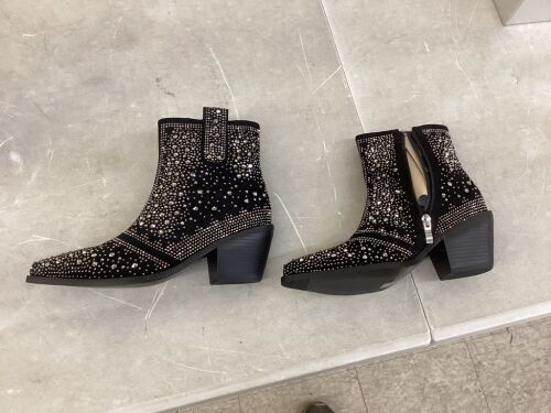 Rhinestone Ankle Boots, Size 8  - Lot 619
