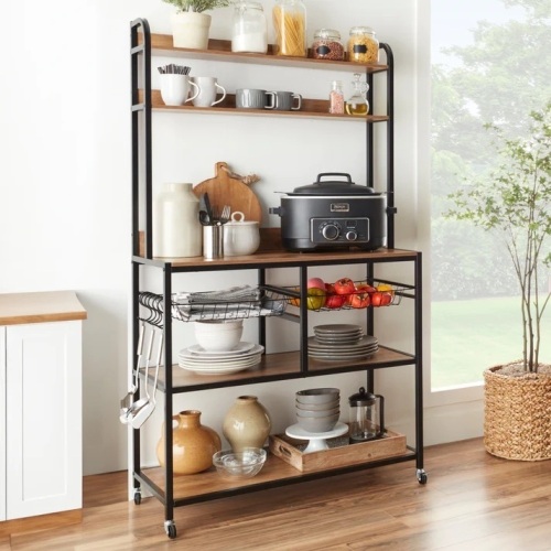 Counter-Height Baker's Rack w/ Locking Wheels, Adjustable Feet - 67in - Lot 16