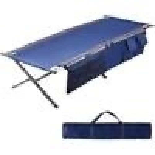 83 in. Steel Blue Folding XL Camping Cot - Lot 158